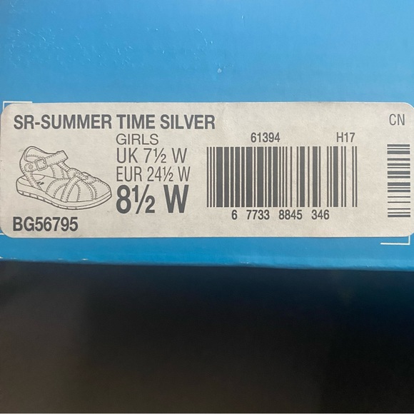 Stride Rite Kids Summer Time Silver Fisherman Leather Sandal - Size 8.5W - Picture 8 of 9